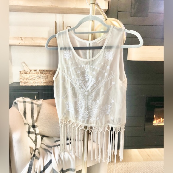Anthropologie Tops - LAST DAY LISTED 💥Anthropologie fringed tank top